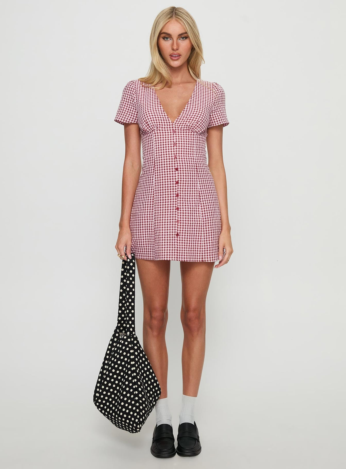 Loveliness Playsuit Red Check Petite