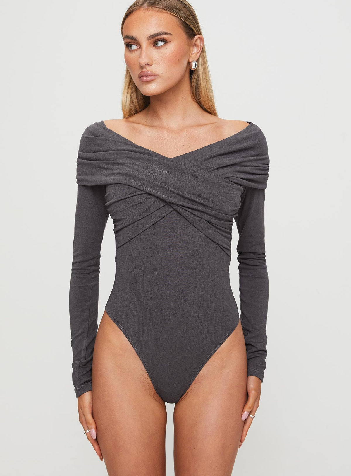 Sundlow Off Shoulder Bodysuit Slate