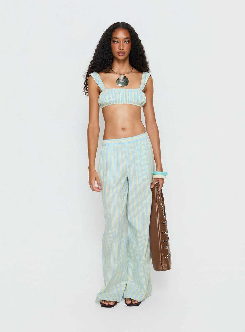 Talyssa Elasticated Waist Pants Blue Stripe