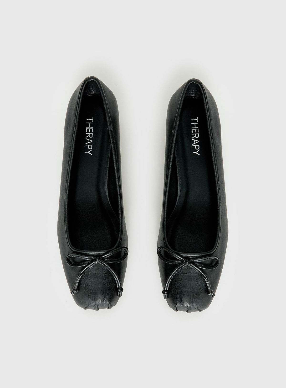 Therapy Sire Block Heel Ballerina Shoes Black