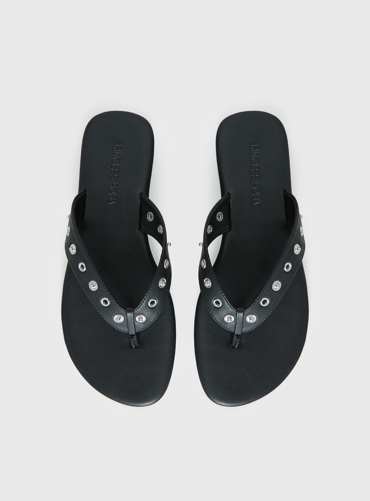 Lyana Eyelet Detail Sandals Black