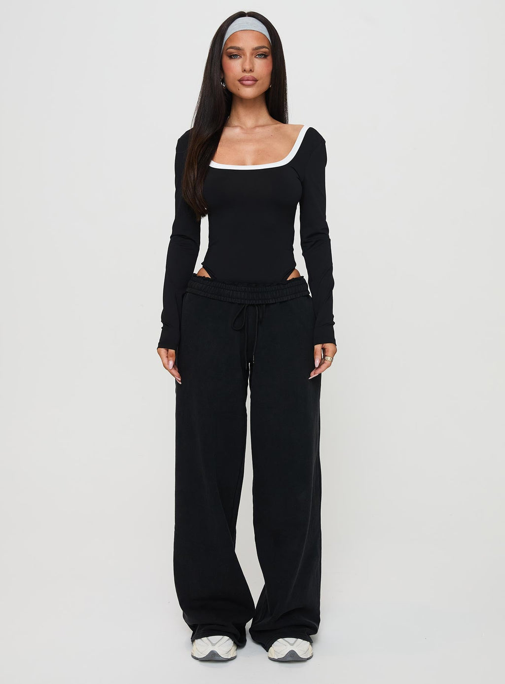 Ender Contrast Trim Bodysuit Black