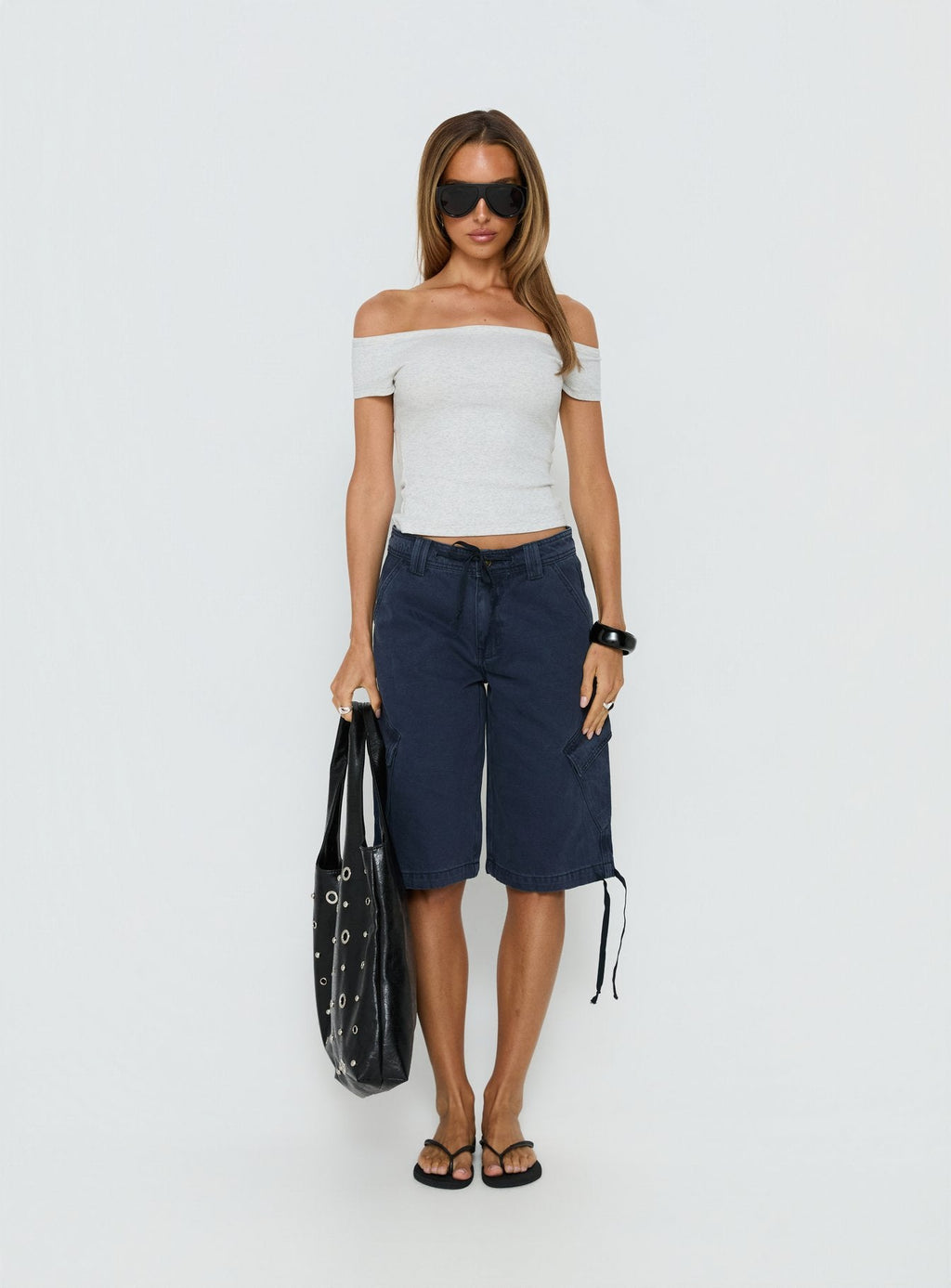 Apres Tie Waist Jorts Navy