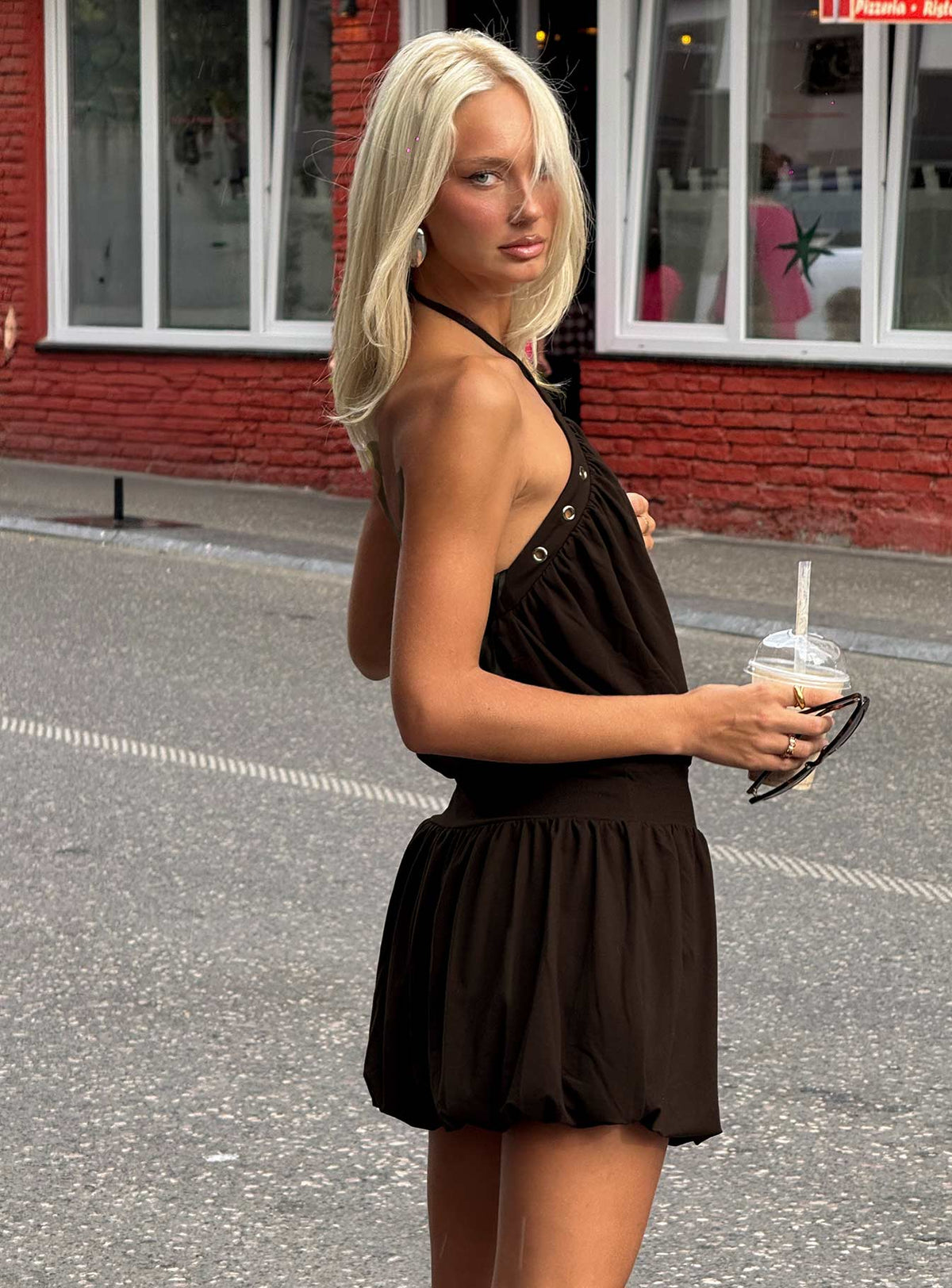 Sunnee Eyelet Detail Playsuit Brown Tall