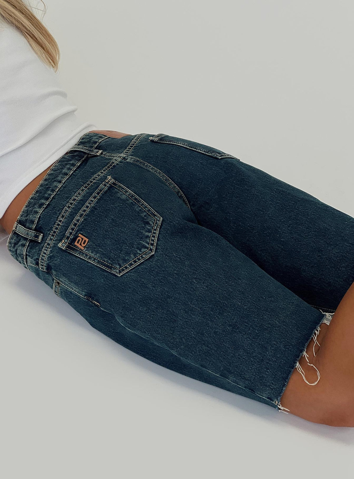 Cult Classic Longline Denim Shorts Vintage Wash