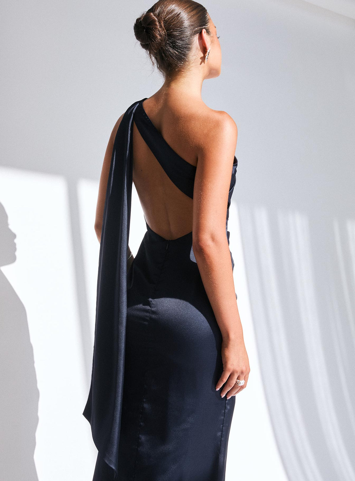 Dulcia One Shoulder Maxi Dress Blue