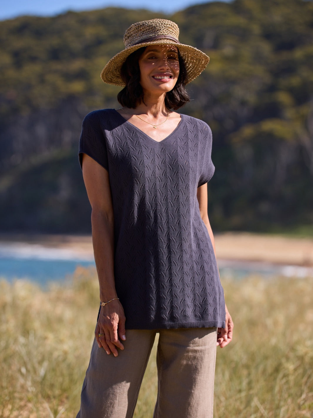 Allura Cotton Top Charcoal