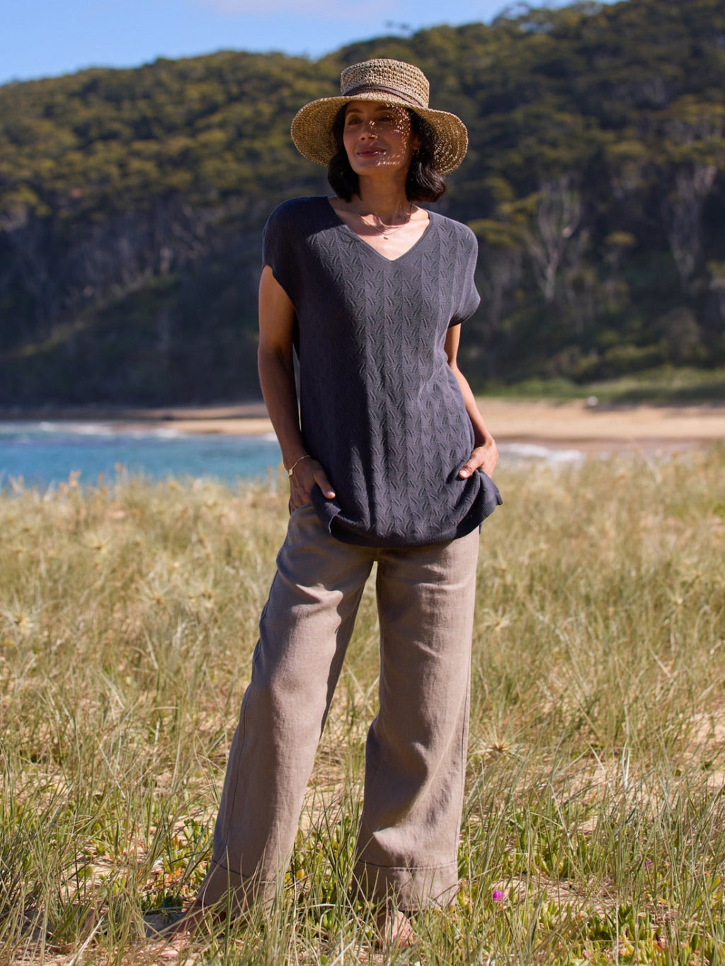 Allura Cotton Top Charcoal