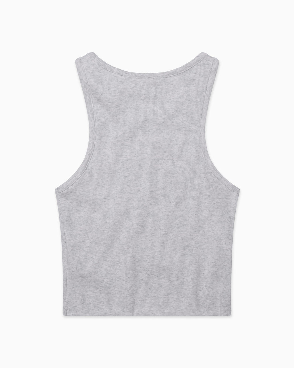 Cropped Raw Hem Rib Tank | Light Heather Grey