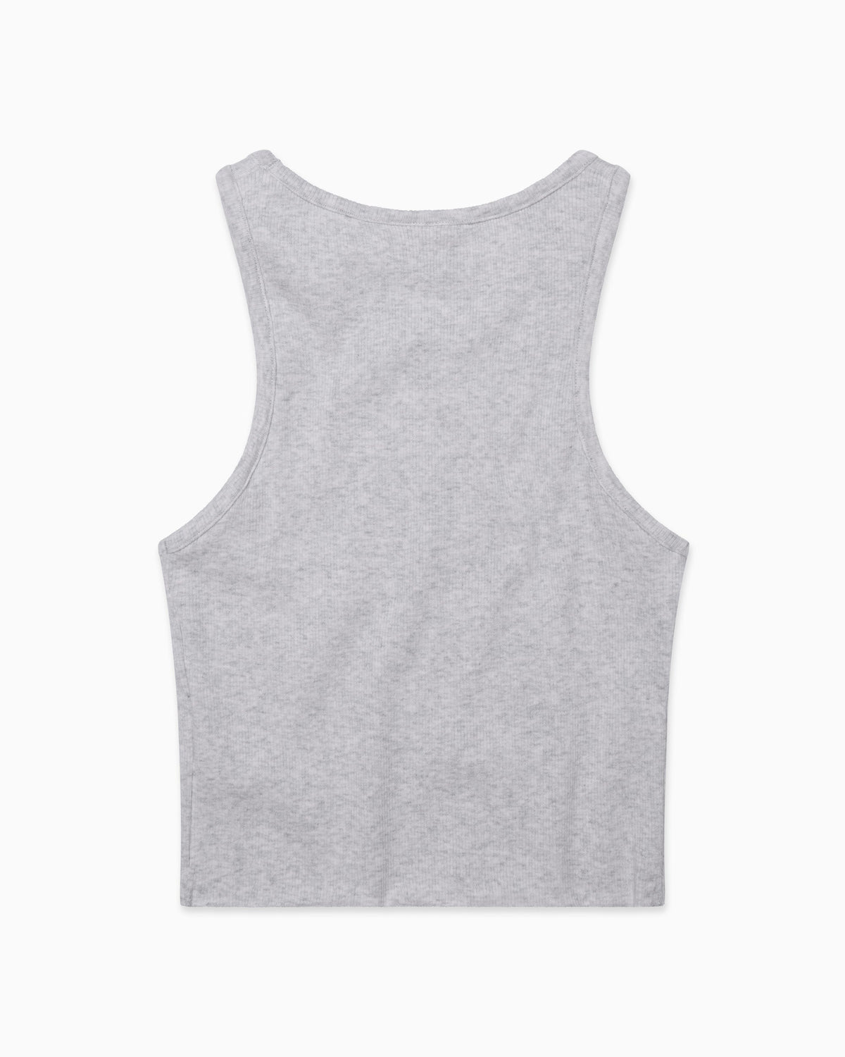 Cropped Raw Hem Rib Tank | Light Heather Grey