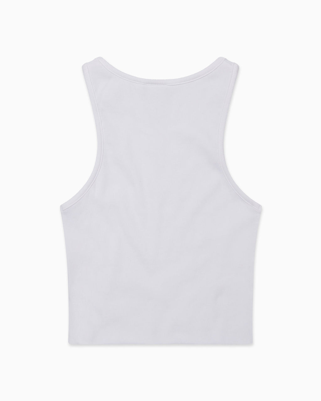 Cropped Raw Hem Rib Tank | White
