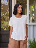 Clovelly French Linen T-Shirt Coconut