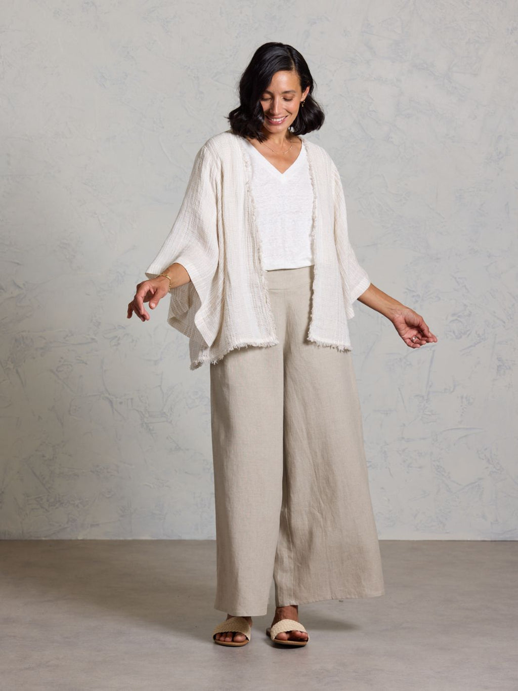 Coastal Linen Shrug Sand Dune