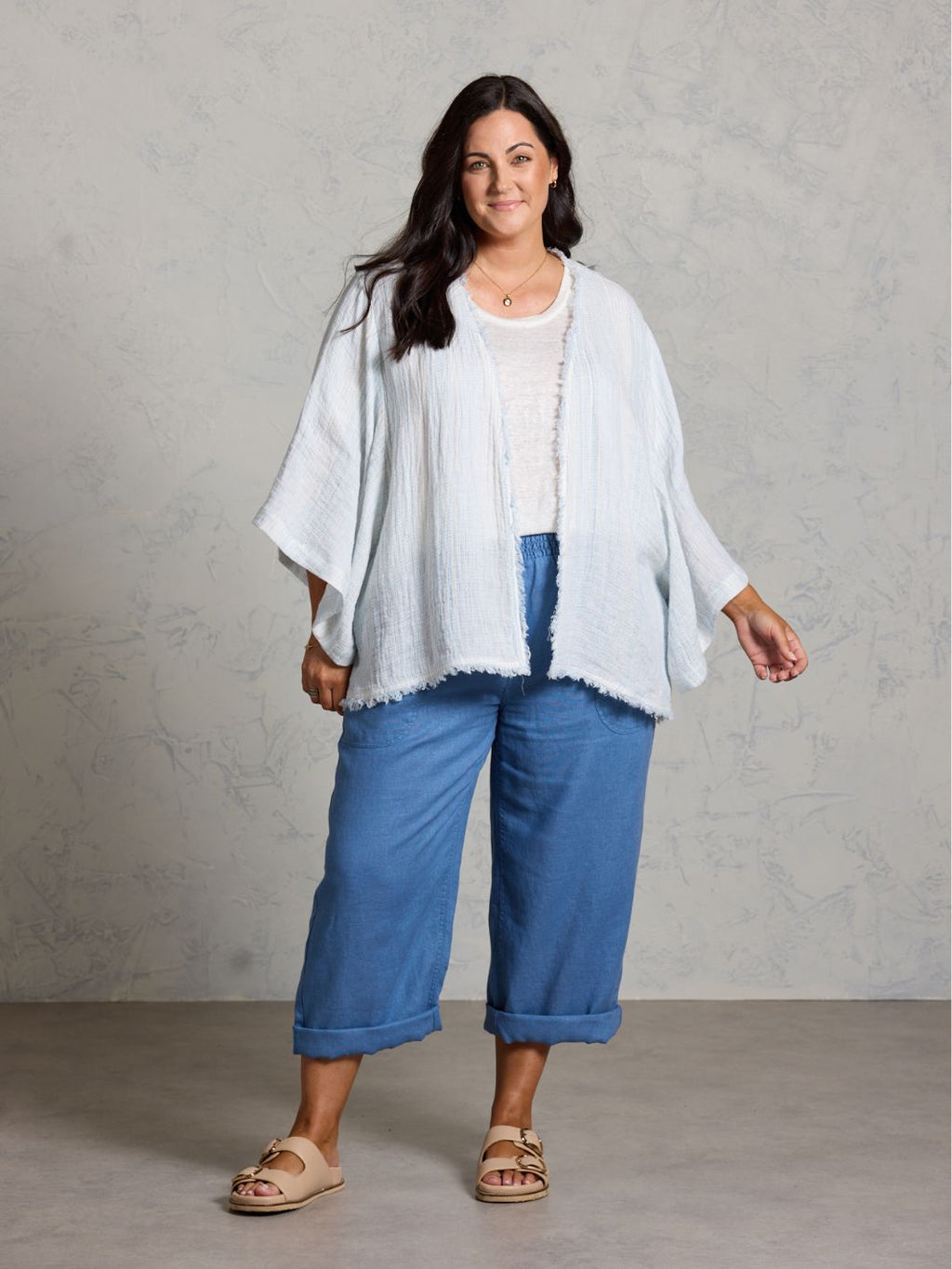 Coastal Linen Shrug Sea Spray