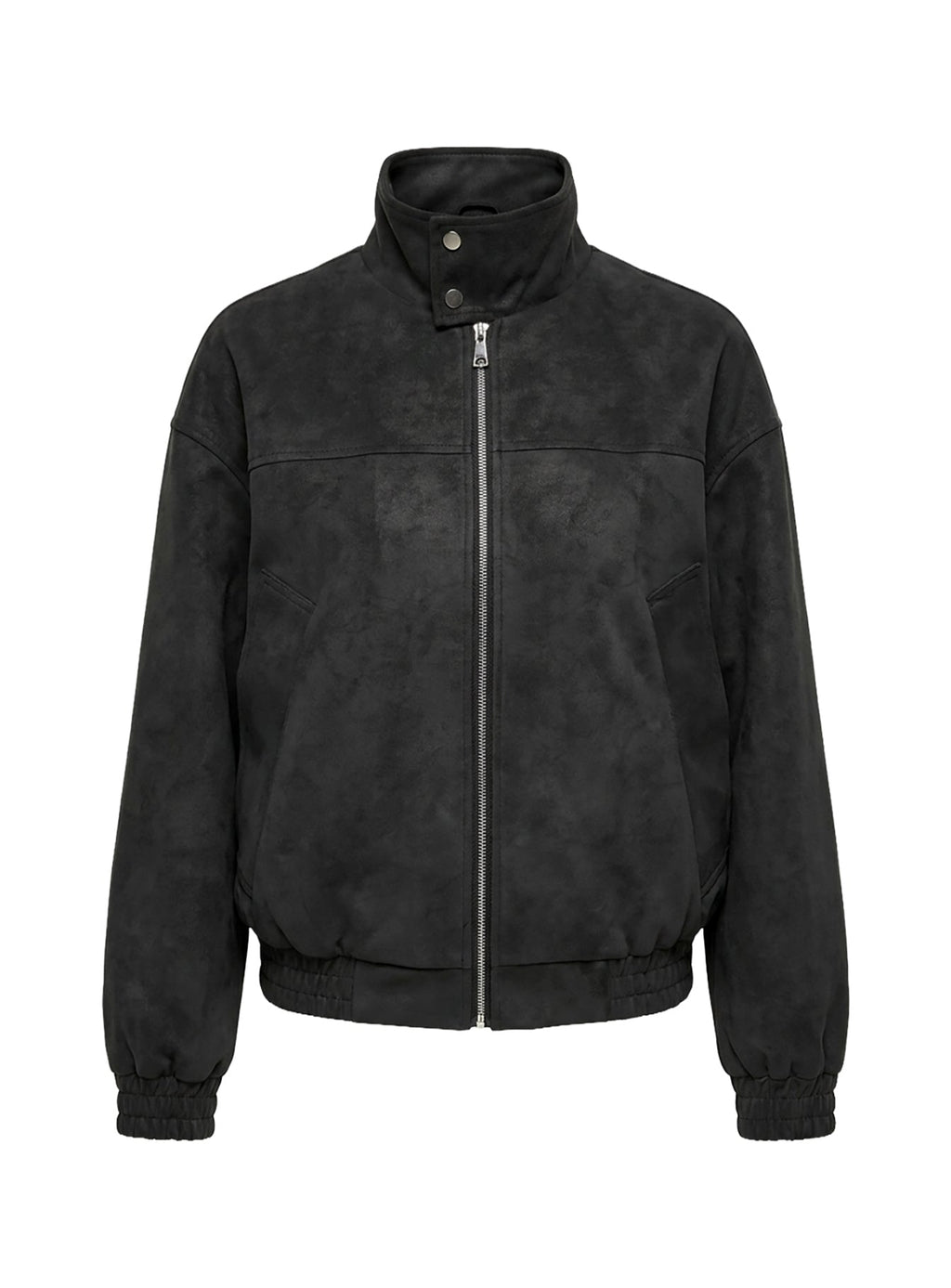 Ellissa Faux Suede Bomber Jacket Black