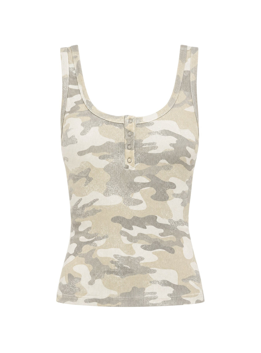 Islana Henley Tank Top Camo