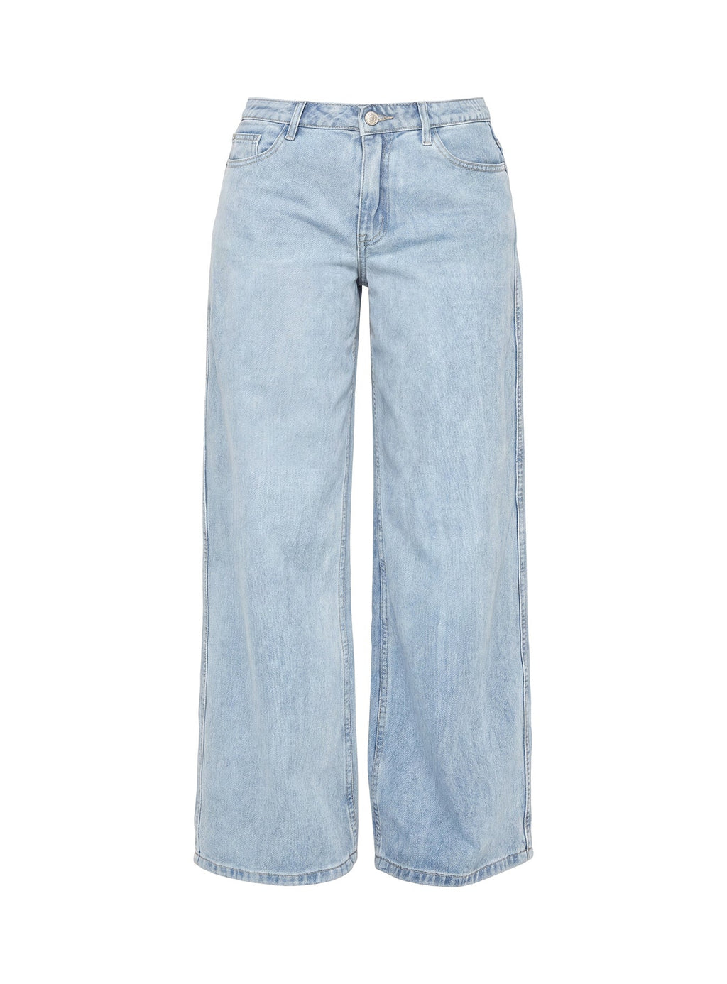 Ramos Low Rise Wide Leg Denim Jeans Light Blue Wash