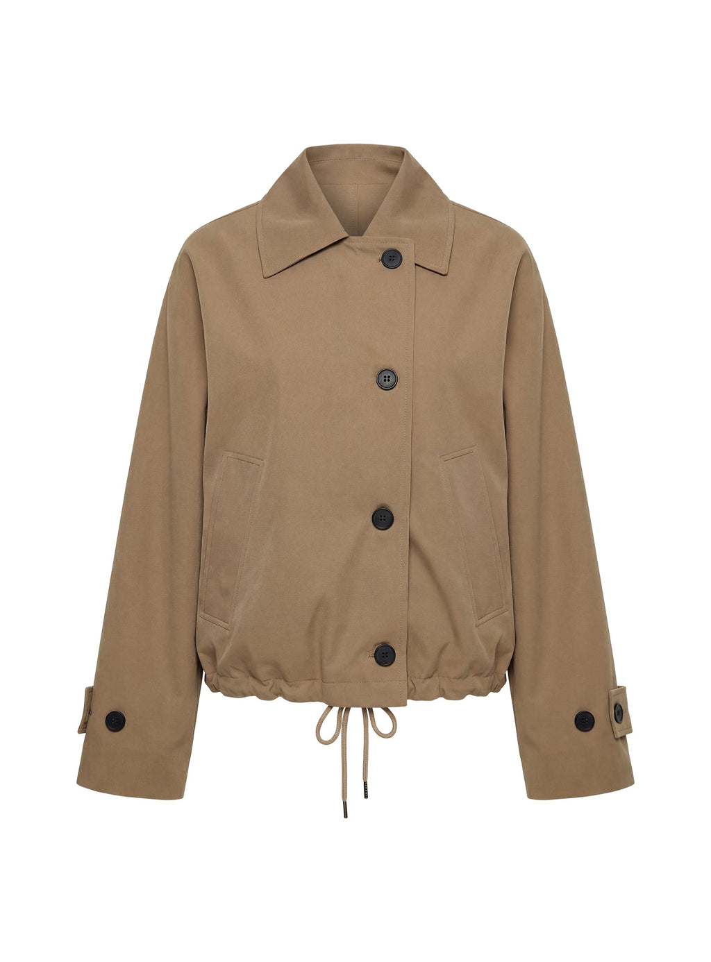 Sandria Cropped Trench Coat Beige
