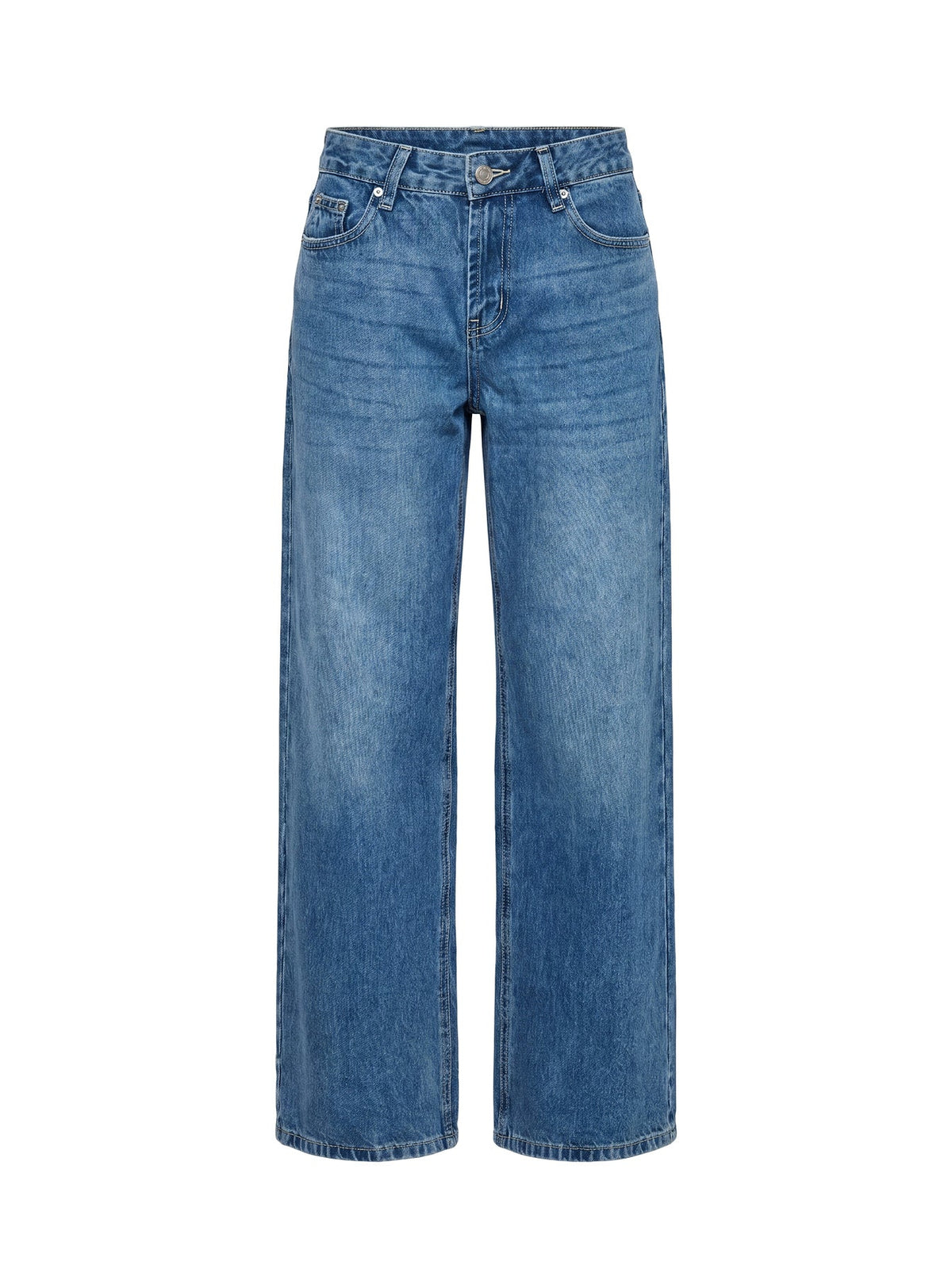 Serenitia Mid Rise Relaxed Jeans Mid Blue Wash