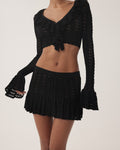 Starlight Ruffle Crochet Cardi | Eclipse Black