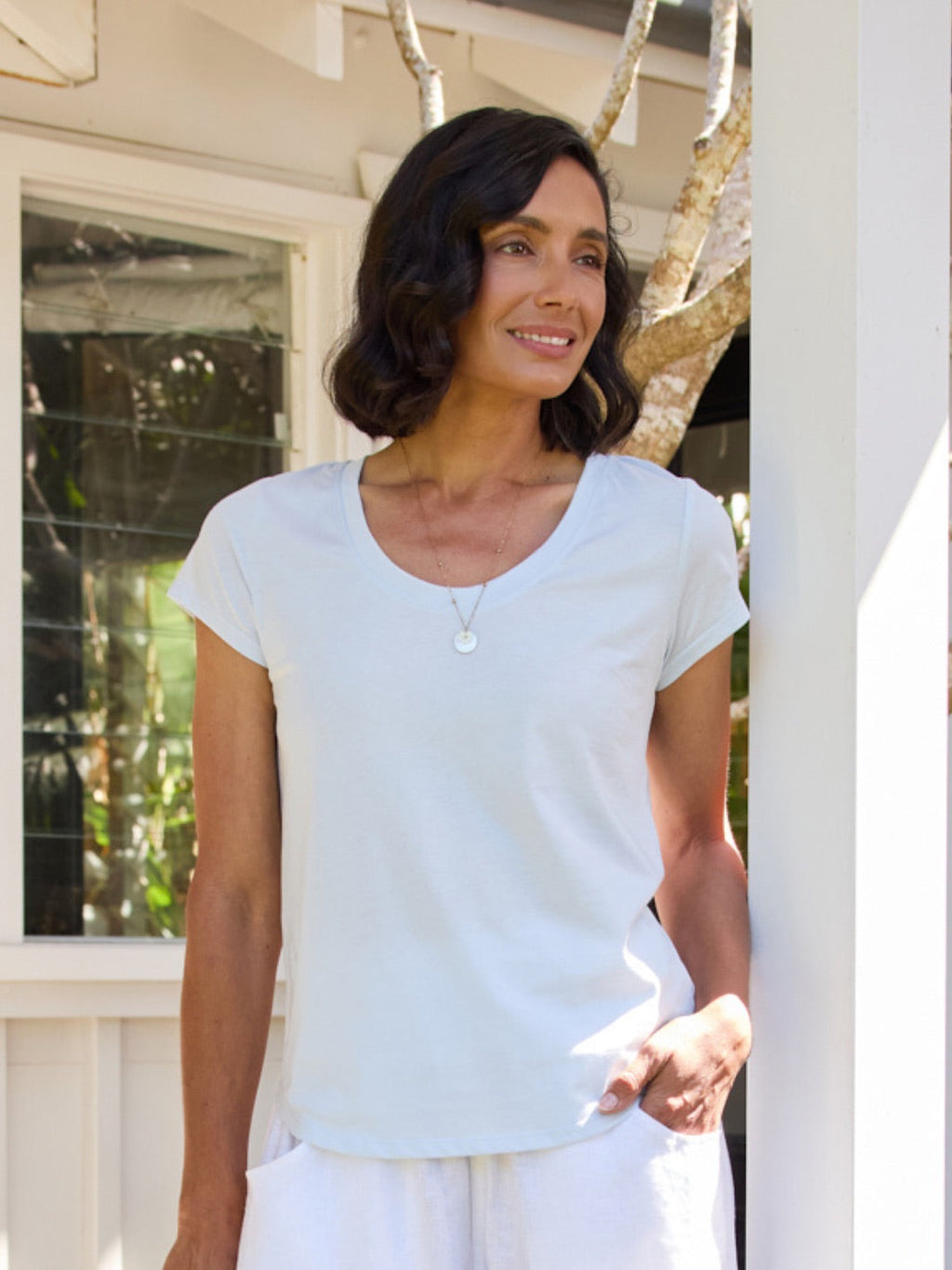 Leura Cotton T-Shirt Serene Blue