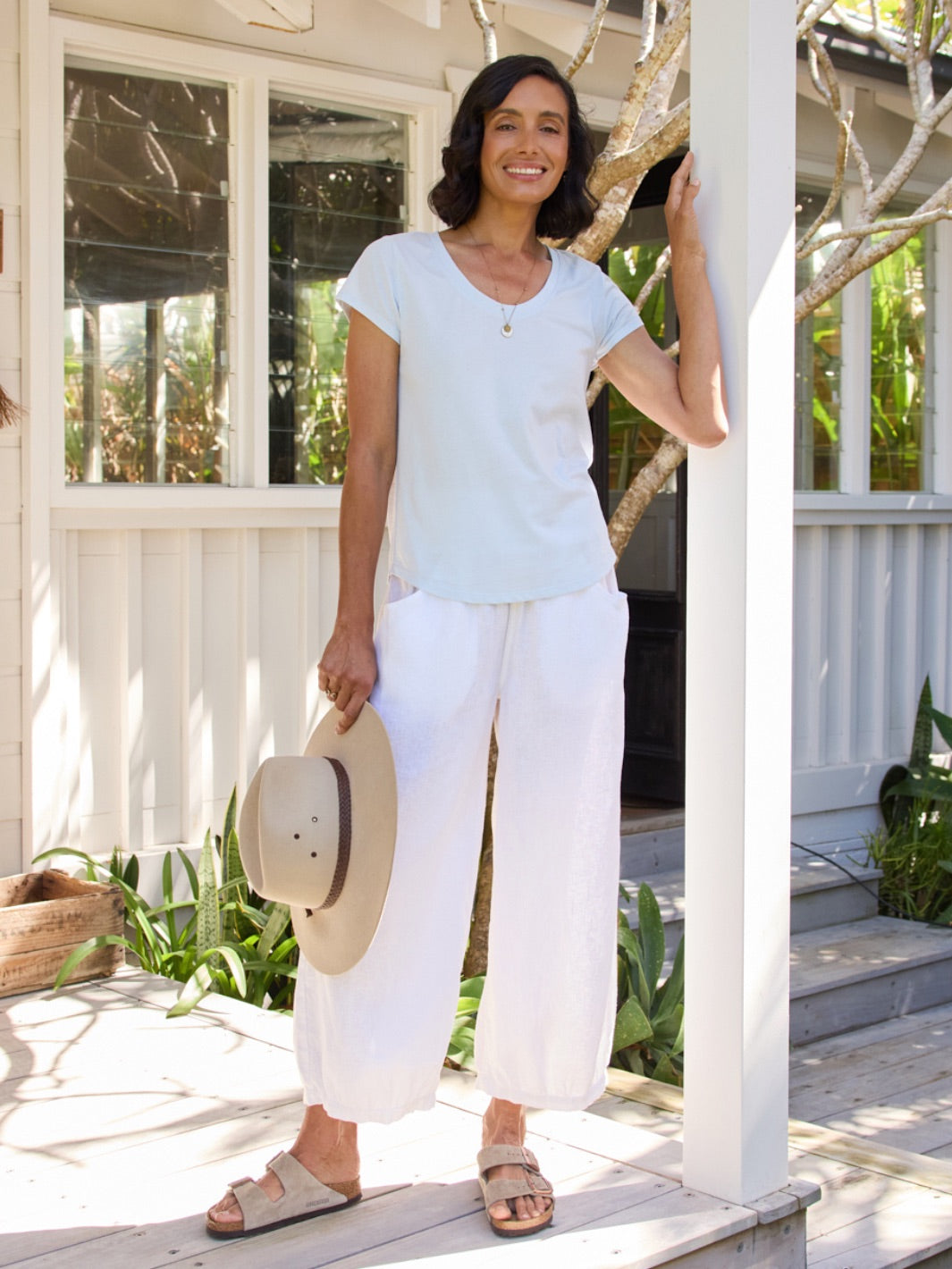 Leura Cotton T-Shirt Serene Blue