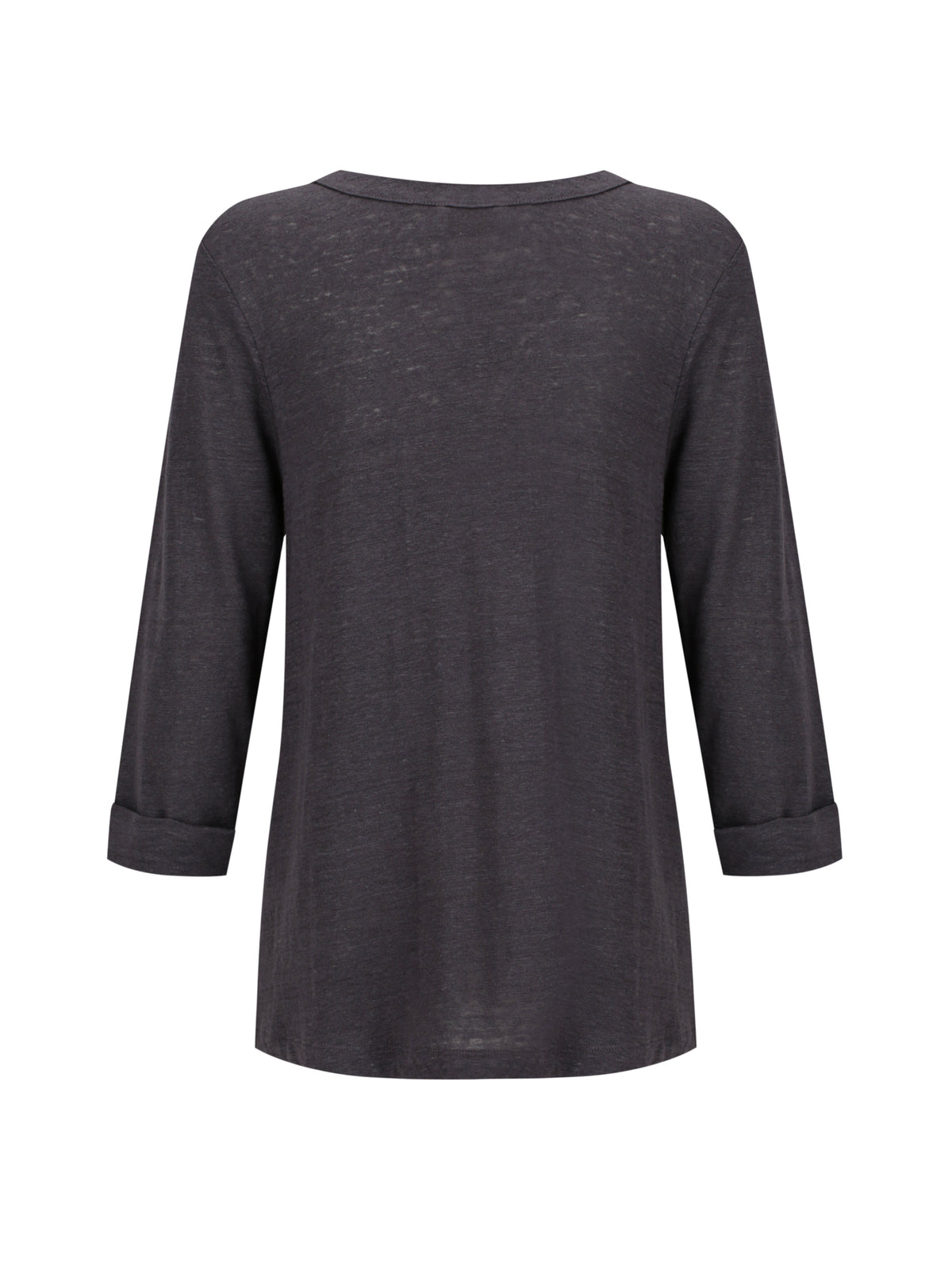 Marlee Linen Jersey Top Charcoal
