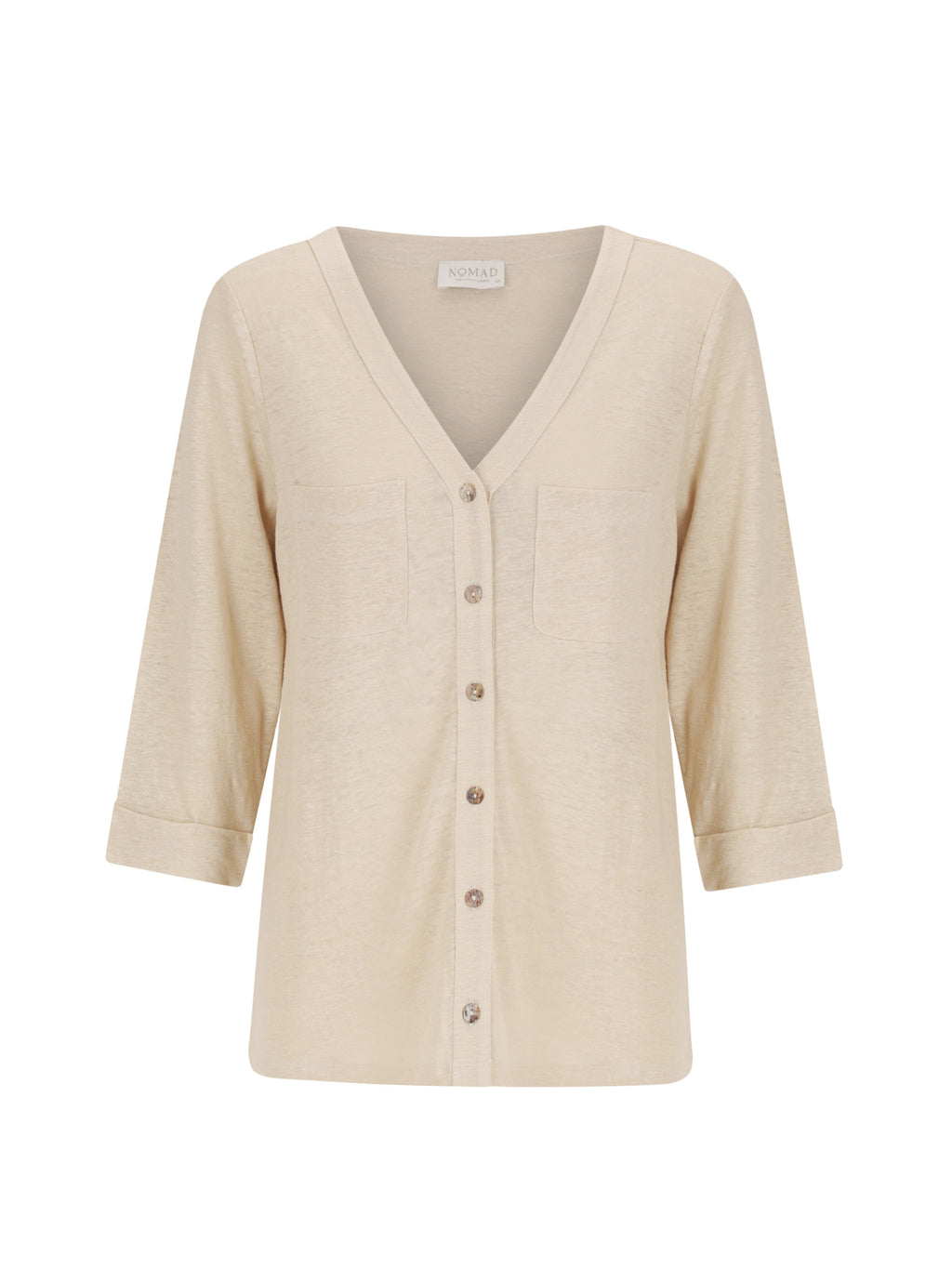 Marlee Linen Jersey Top Stone
