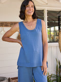Matilda Cotton Knit Top Aegean Blue