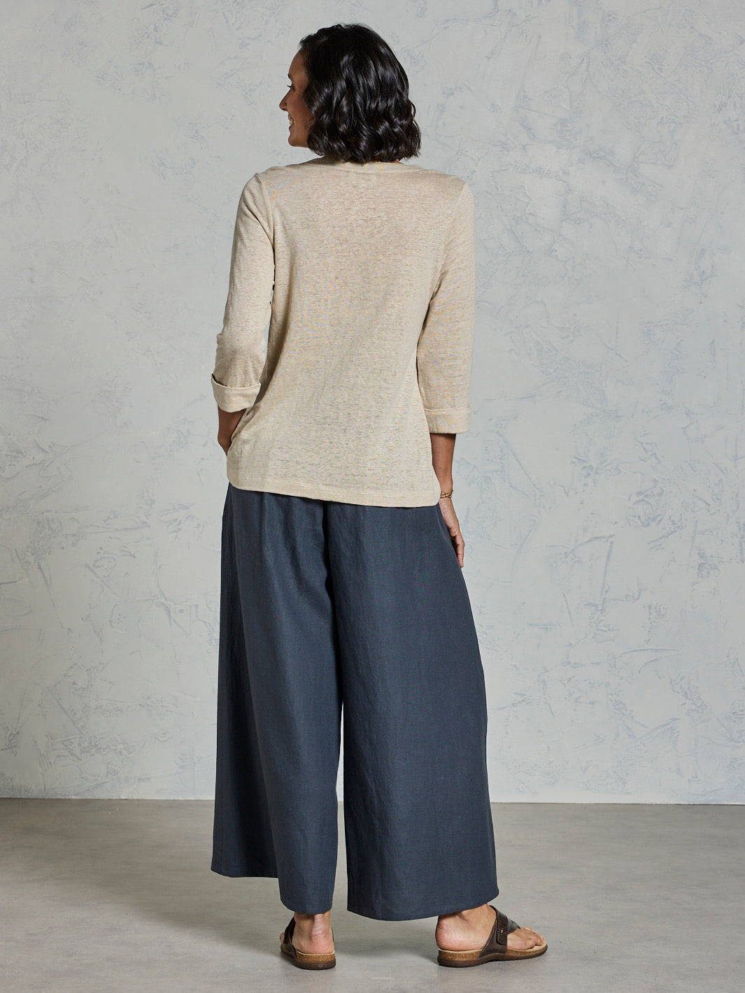 Marlee Linen Jersey Top Stone