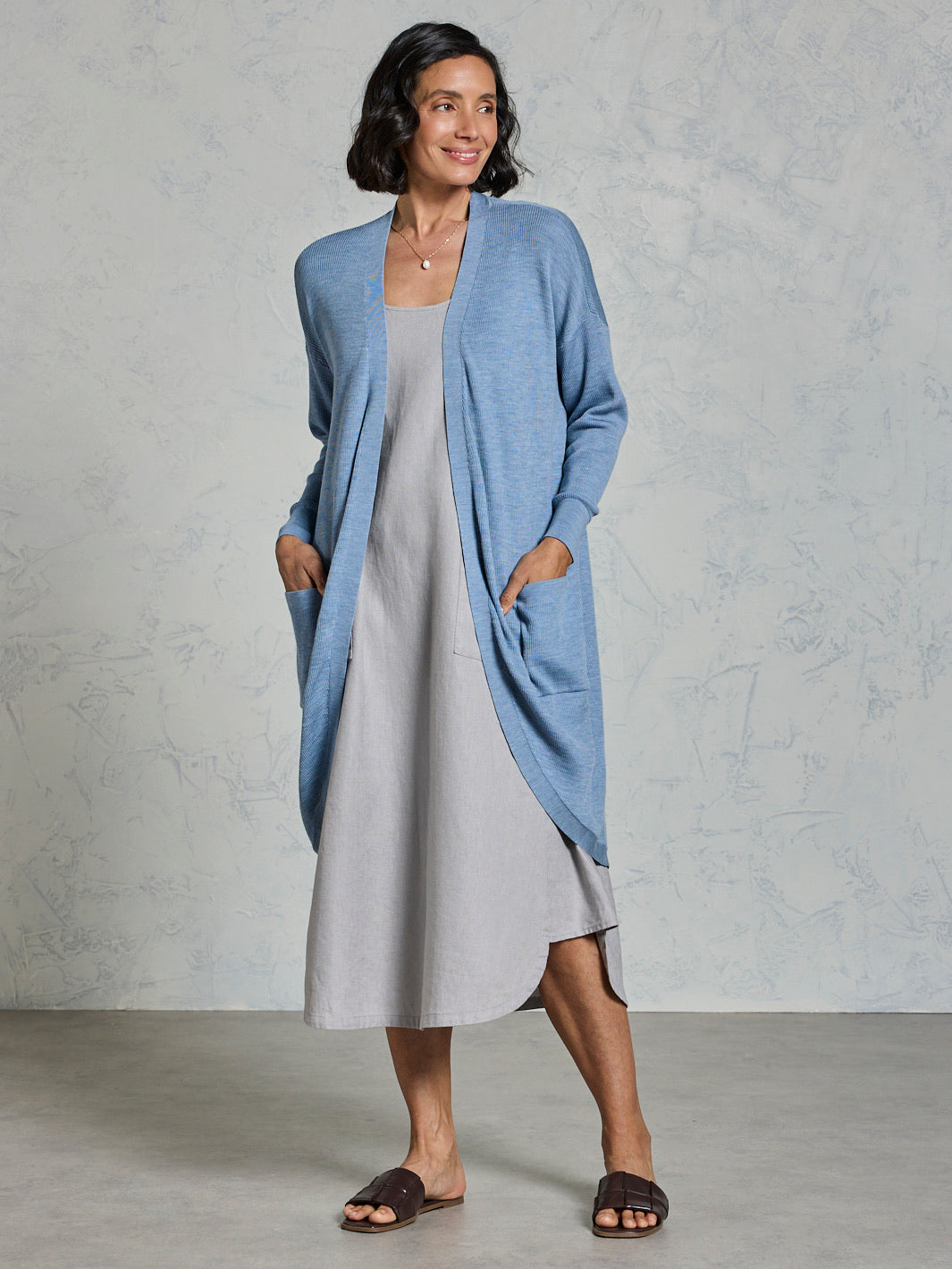 Jarrah Merino Wool Knit Cardigan Sea Blue
