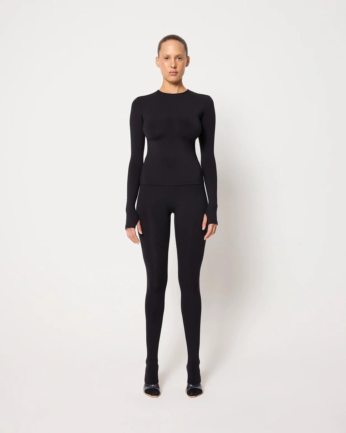 Long Sleeve Thumb Hole Tee | Black