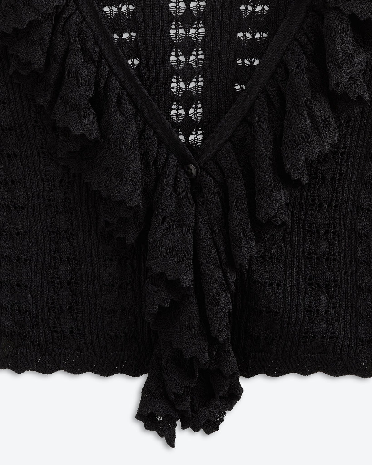 Starlight Ruffle Crochet Cardi | Eclipse Black