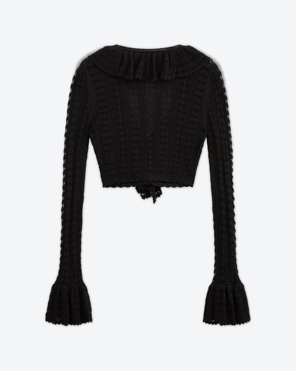 Starlight Ruffle Crochet Cardi | Eclipse Black