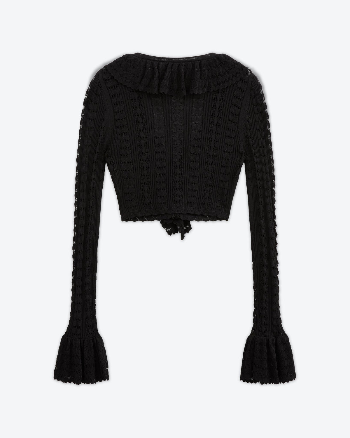 Starlight Ruffle Crochet Cardi | Eclipse Black