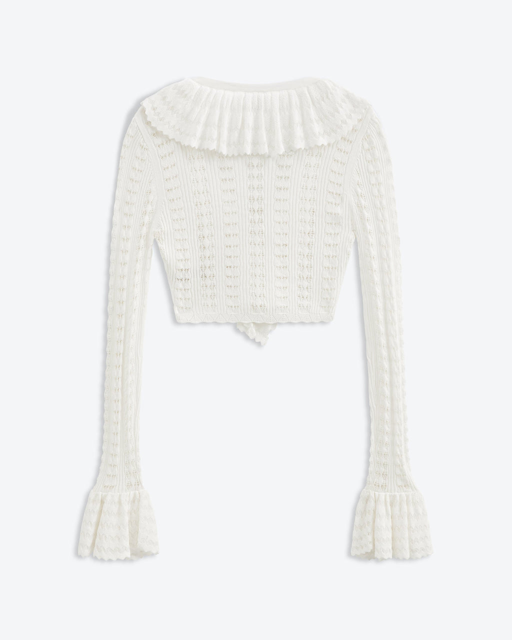 Starlight Ruffle Crochet Cardi | Tidal White