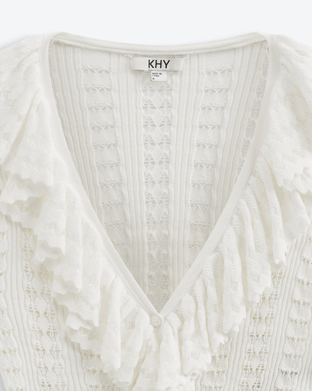 Starlight Ruffle Crochet Cardi | Tidal White