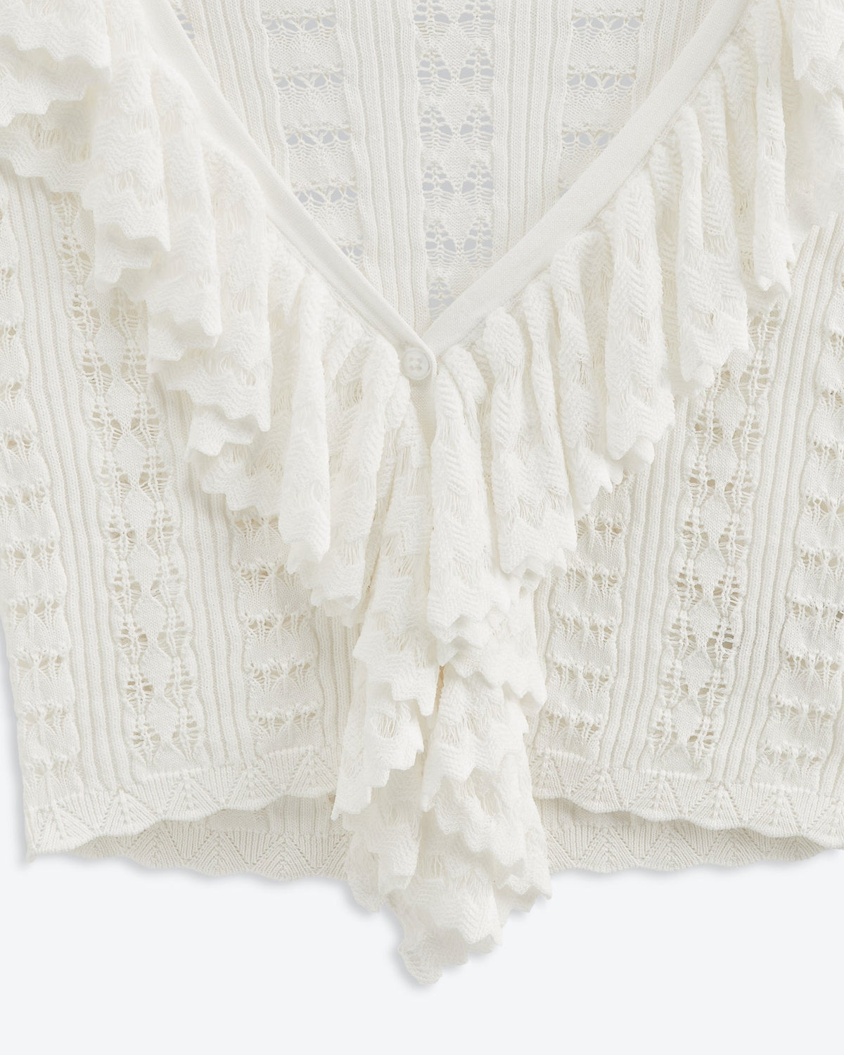 Starlight Ruffle Crochet Cardi | Tidal White