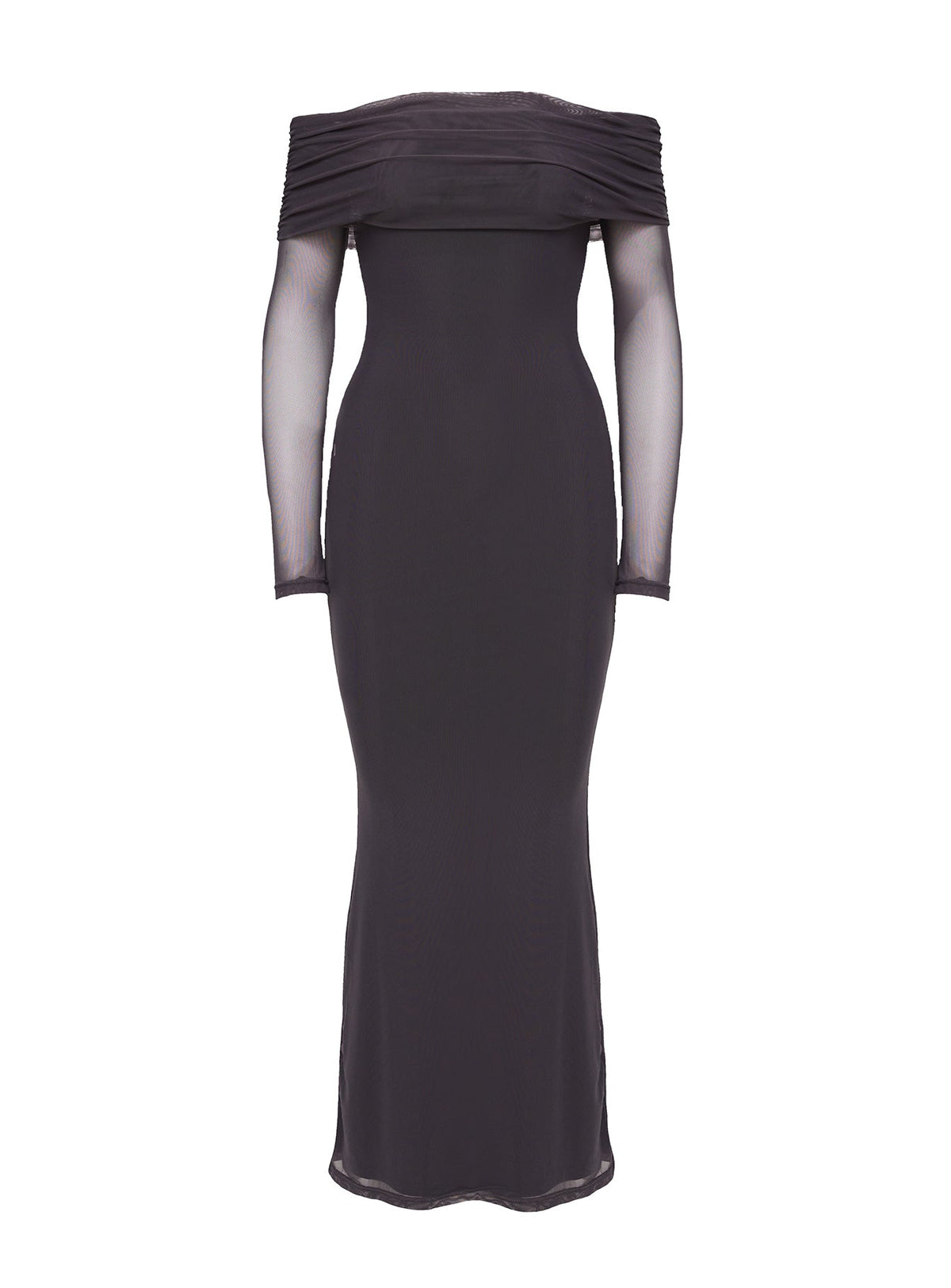 Saywell Off The Shoulder Maxi Dress Charcoal