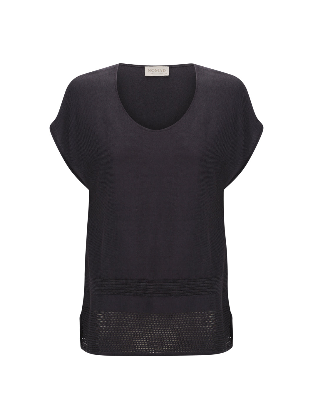 Sundown Cotton Knit Top Charcoal