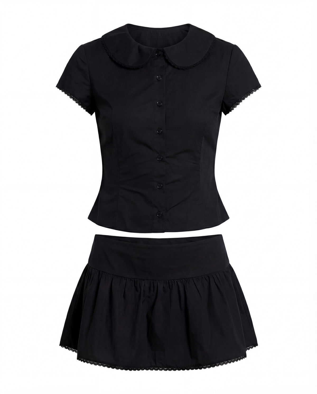 Sweet Treat Button Up Set Black
