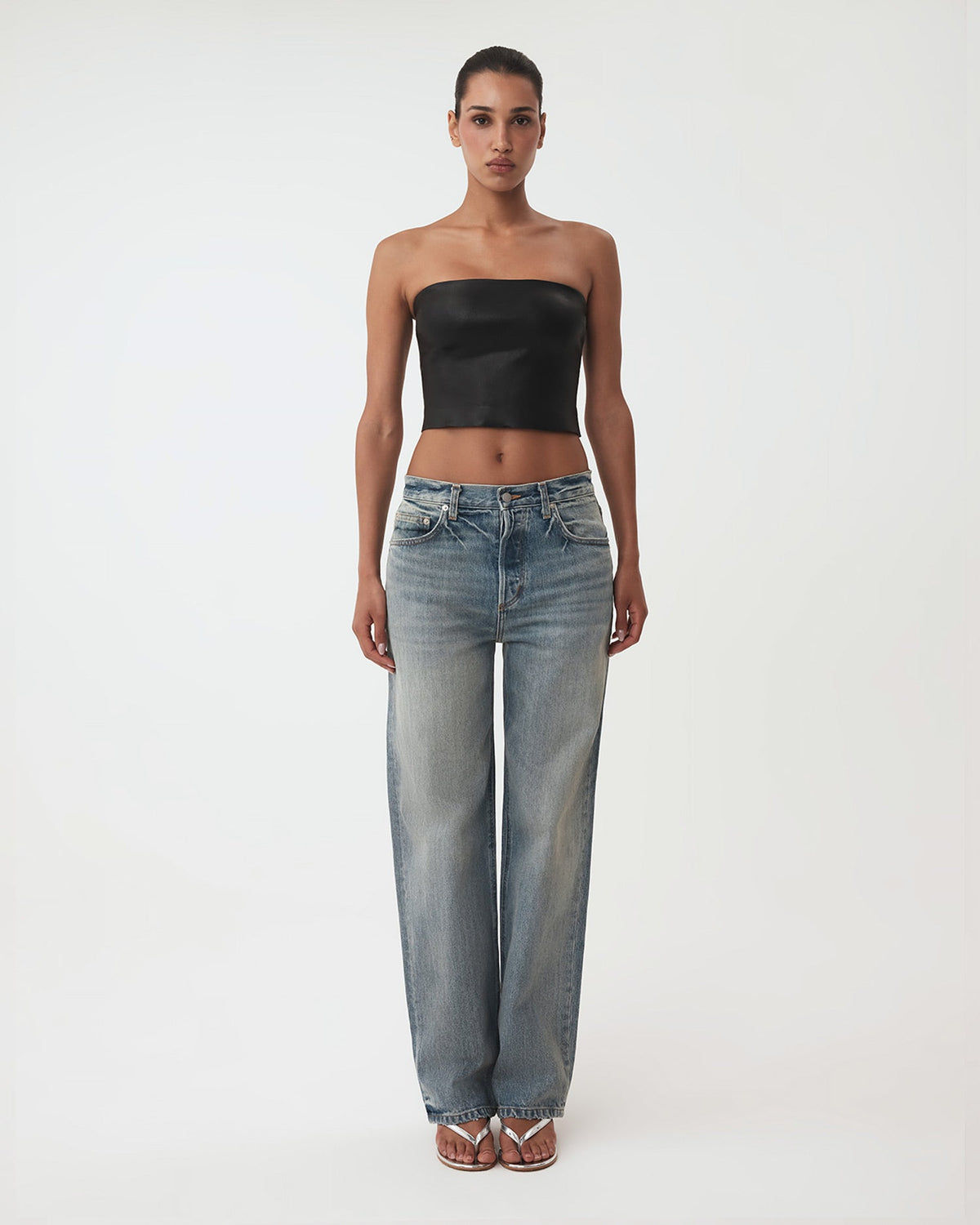 She's It Tube Top | Black Leather