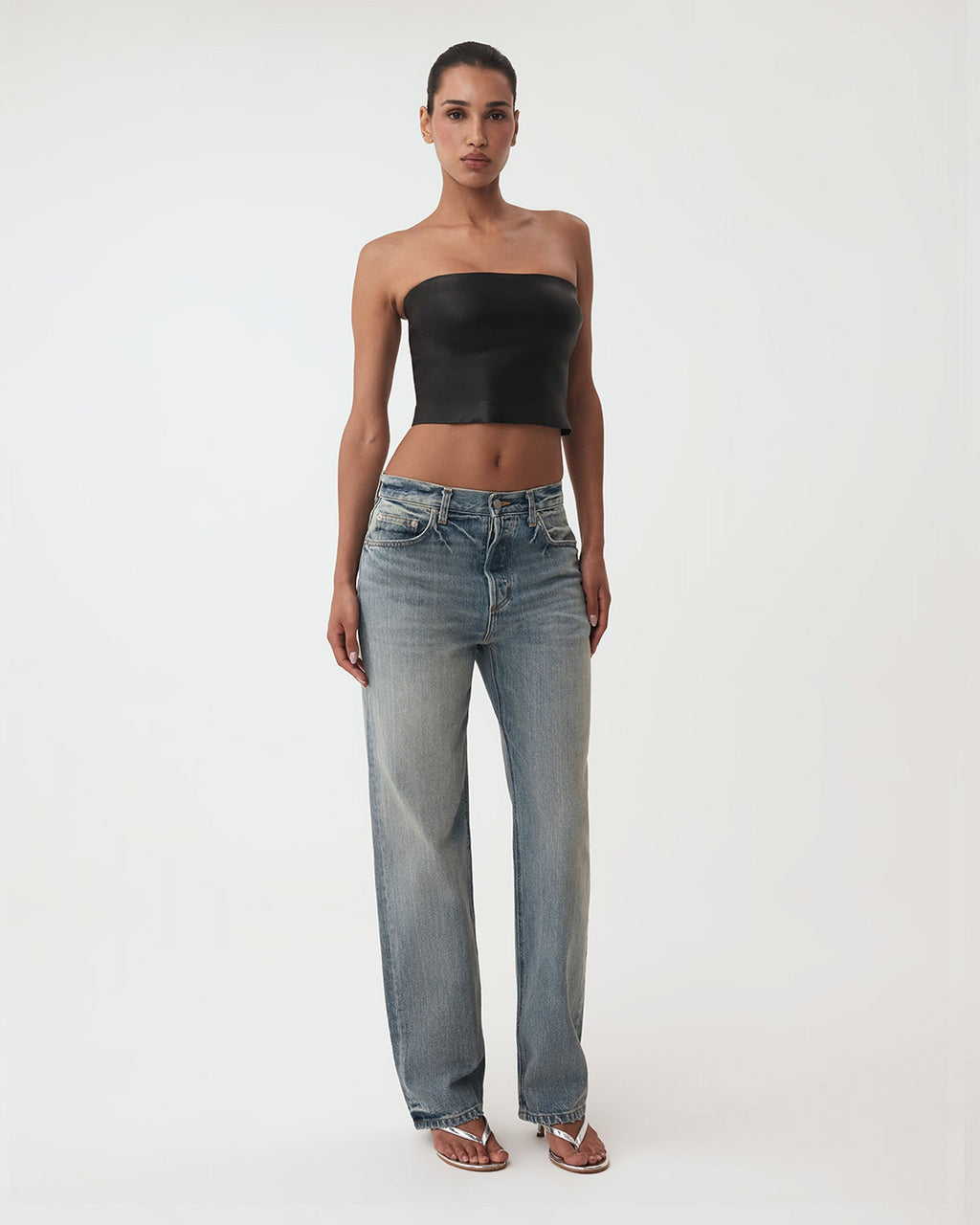 She's It Tube Top | Black Leather