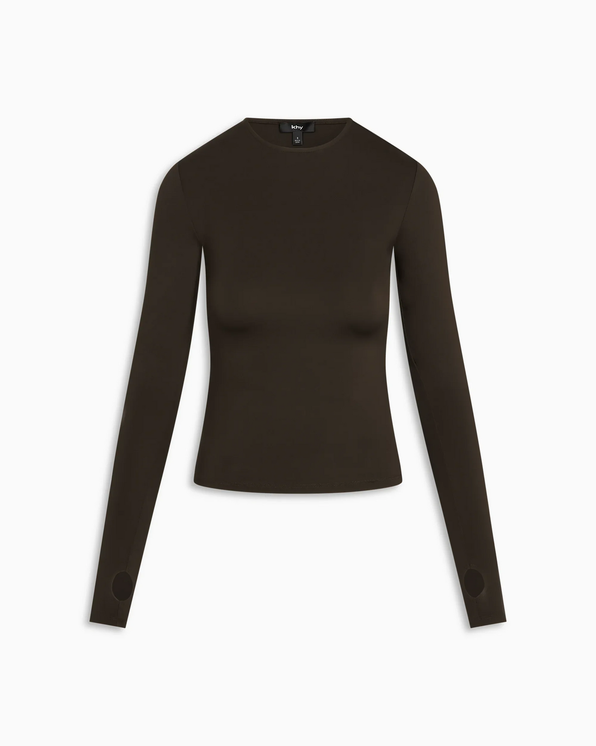 Long Sleeve Thumb Hole Tee | Chocolate