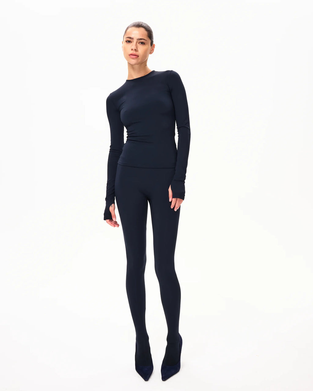 Long Sleeve Thumb Hole Tee | Midnight