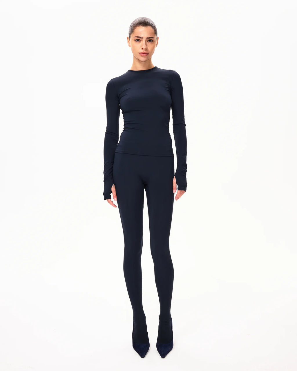 Long Sleeve Thumb Hole Tee | Midnight
