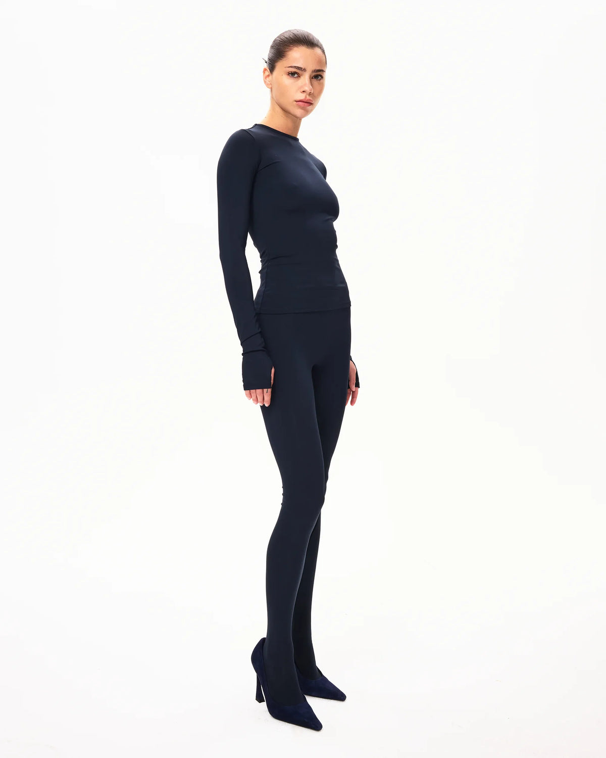 Long Sleeve Thumb Hole Tee | Midnight