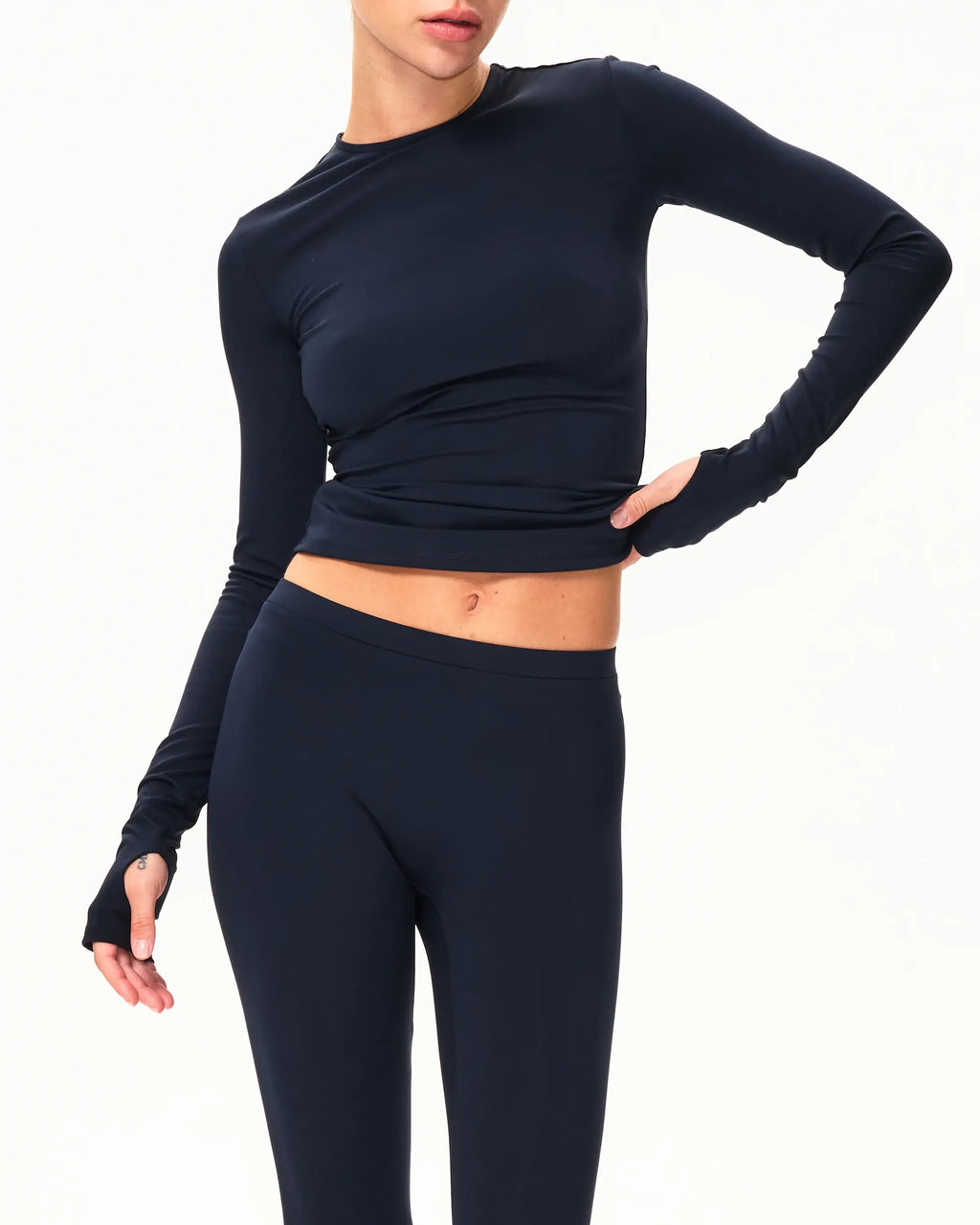 Long Sleeve Thumb Hole Tee | Midnight