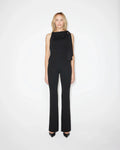 Sueded Stretch Knotted Top | Black