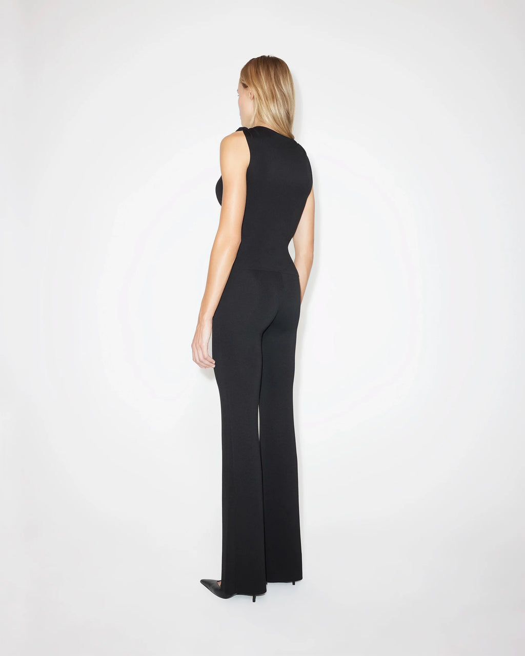 Sueded Stretch Knotted Top | Black